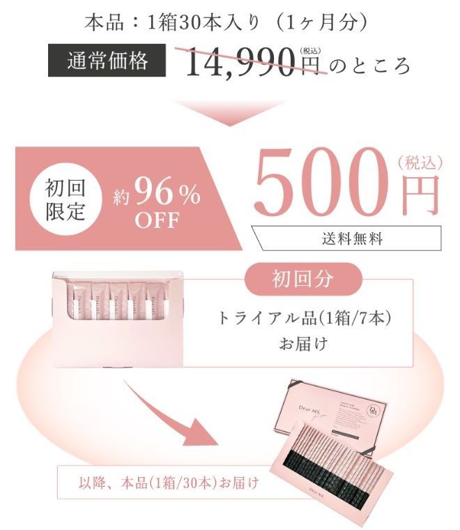 ディアーミズの初回限定キャンペーンは96%OFFの500円